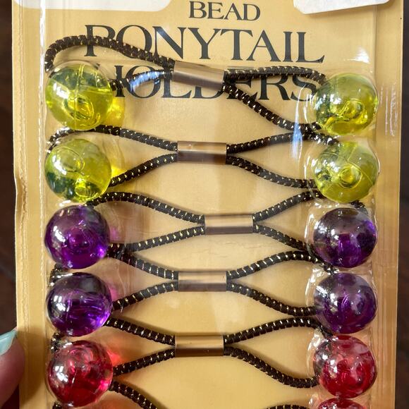 Vintage Goody Twin Bead Ponytail Holders Hair Knocker Balls 1980\'s New Old Stock main image 6
